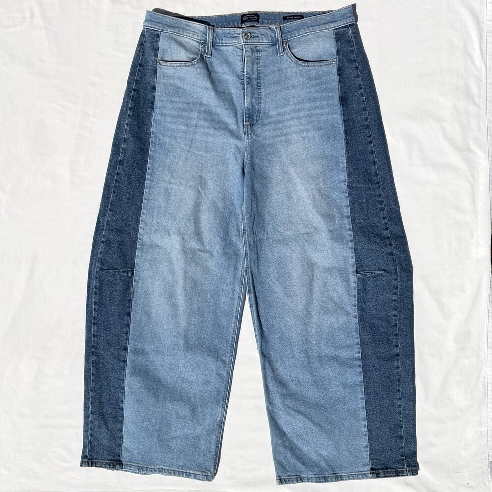 Scoop Baggy Barrel Jeans Womens 14 Blue Two Tone
